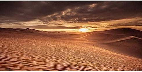 AWERT 72x24 inches Sun and Desert Terrarium Background, Blue Sky Orange Sand Reptile Habitat Vinyl