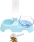Elevated Cat Food Water Bowls with 15° Tilted Raised Stand, Double Dog Cat Bowls Anti Vomiting, Automatic Water
