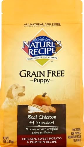 Nature's Recipe Grain Free Puppy Chicken, Sweet Potato & Pumpkin Recipe Dry Dog Food, 4 lb. Bag