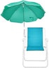 MATONELL 265lbs Folding Beach Chair with Umbrella for Adults, Lightweight Portable Camping Chair with Capacity