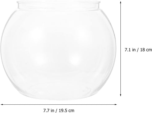 Ipetboom 1PC Desktop Fish Tank Hydroponic Container for Betta Fish, Acrylic Fish Bowl Decor, 19.5x18cm
