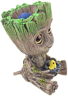 TEEMO Aquarium Groot Air Bubbler Decorations, Resin Brown Air Bubbler for Fish Tank