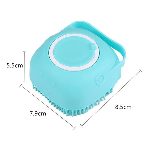 3pack Dog Bath Brush - Soft Silicone Shampoo Brush for Pet Grooming and Bath Massage with Dispenser