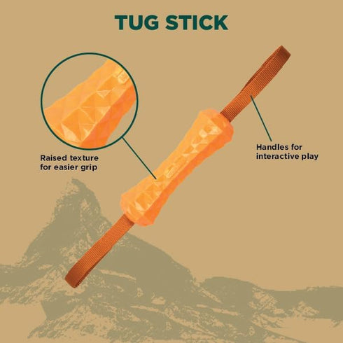 Hound2O Dog Chew Toys - Tug Stick, Orange - Tough, Engaging Chew Toys for Outdoor Play, Non-Toxic & Easy to Clean