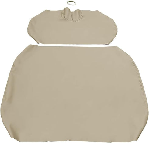 Golf Cart Front Seat Cover Set - Staple On for E-Z-Go TXT Golf Cart, Microfiber Leather in Beige