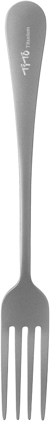 TiTo Titanium Cutlery Set, Lightweight Titanium Fork and Spoon Portable Reusable Flatware