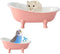 Small Animal Hamster Sand Bathtub, Bird Bathroom, Ceramic Relax Habitat House, Food Bowl for Pets