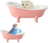 Small Animal Hamster Sand Bathtub, Bird Bathroom, Ceramic Relax Habitat House, Food Bowl for Pets
