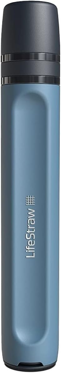 LifeStraw Peak Series Personal Water Filter for Hiking, Camping, Travel, Emergency Preparedness (1 Pack, Mountain Blue)