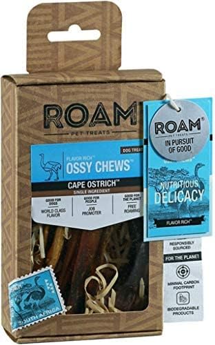 ROAM PET TREATS Ossy Chews, Long Lasting Chews Made from Ostrich, Single Sourced Novel Proteins