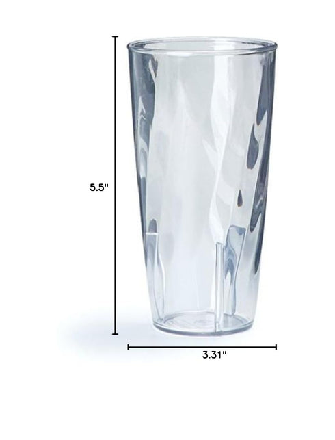 16 Oz, 1 Count, Carlisle FoodService Products Swirl Tumbler, Plastic Cup for Water and Cold Drinks, Clear