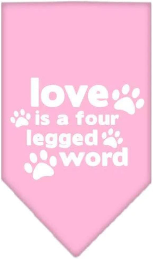 Mirage Pet Products Love is a 4 Leg Word Bandana for Pets, Small, Lime Green, Screen Print