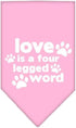 Mirage Pet Products Love is a 4 Leg Word Bandana for Pets, Small, Lime Green, Screen Print
