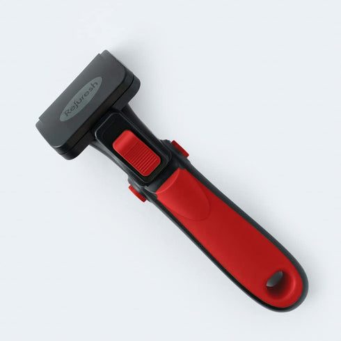 Small, Red Deshedding Brush for Short Hair Dogs, Cats & Pets - Lightweight Grooming Brush for Shedding & Deshedder