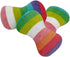 Htppzjr 2 Pcs Colourful Dog Plush Vocal Toy Rainbow Bone-Shape Chewing Toy Pet Supplies for Pet Playing Use Adorable