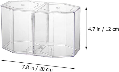 1PC Mini Clear Acrylic Fish Tank, Small Betta Fish Bowl for Decorative Goldfish Tank