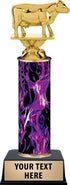 Personalized Purple Inferno Cow Trophy, 9.5" Dairy Cow Trophy Award, Customize Now