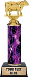 Personalized Purple Inferno Cow Trophy, 9.5" Dairy Cow Trophy Award, Customize Now
