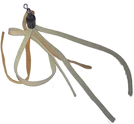 Leather and Fur Attachment Cat Toys, Ribbon Fit Wildcat and Bird Catcher Type Wands/Poles (Leather Tassels)
