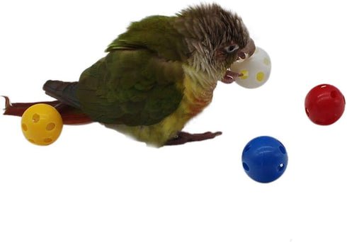QBLEEV 5 Pack Colorful Bird Bell Balls - Chewing Playing Training Toy for Parrot, Cockatiel, Budgie, Random Color