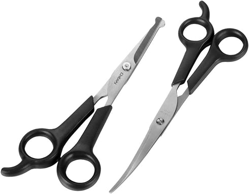 Chibuy Professional Dog Grooming Scissors Set, 2-Piece Kit with Round Tip Safety