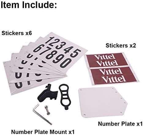 Thinvik Cycling Number Mount - Quick Release Bike Race Number Plate Holder with Rubber Bands