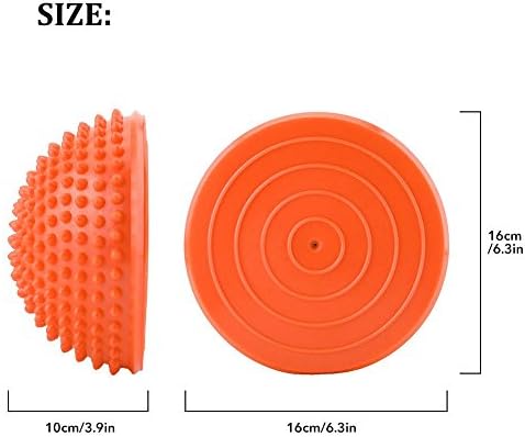 VGEBY Inflatable Foot Massage Ball - Half Yoga Balls for Massage Point Fitball Exercises Trainer Fitness (Orange)