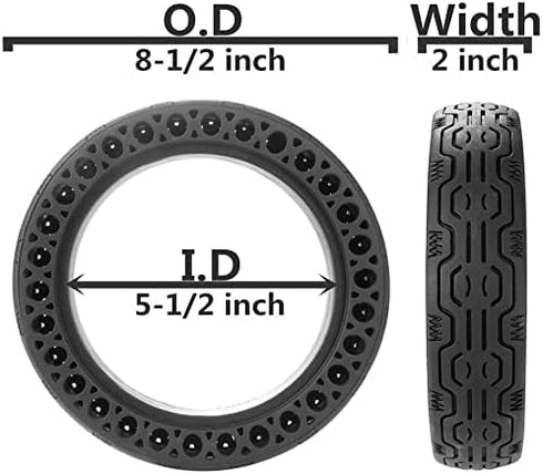 GYL 50/75-6.1 Solid Tire, 8.5x2 Replacement Tire for Aovopro es80 Hover-1 Journey, Green