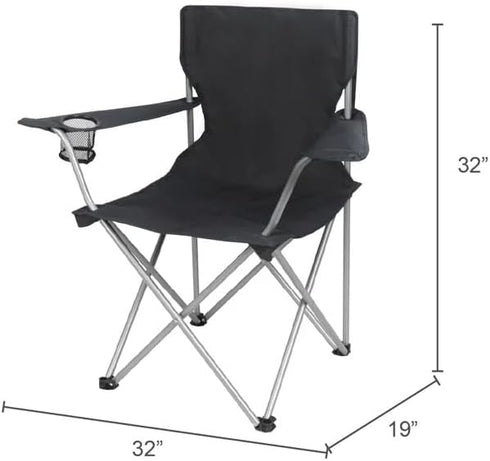 BEDKHGT Quad Folding Camp Chair with Cup Holder Portable Outdoor Seat with Carry Bag for Camping and Outdoor Activities