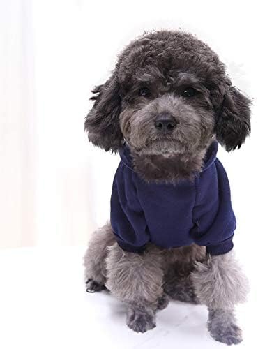 Idepet Pet Dog Hoodies - Warm Coat Jacket for Small Dogs, Chihuahua Clothes, Autumn Outfits (XS, Navy Blue)
