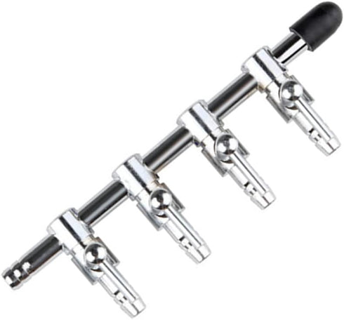 Aquarium Air Valve 4 Way Inline Manifold Pump Tubing Splitter Lever Control Valve, 4-Pack