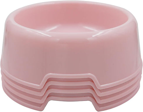 Dog Bowls Cat Bowls, Plastic Bowls, Pink, Set of 4