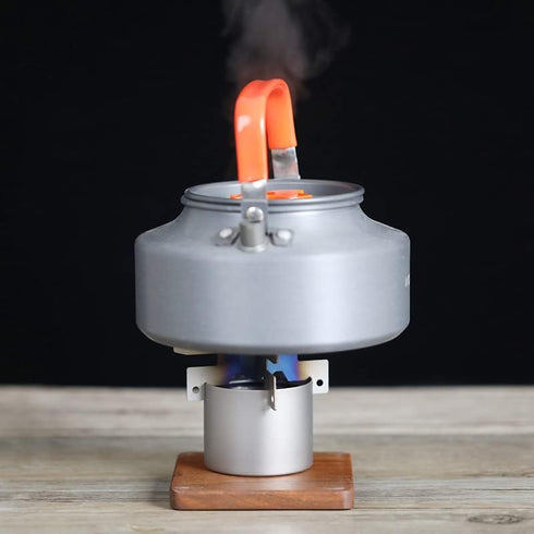 Lixada Mini Lightweight Titanium Stove, Alcohol Stove Support Bracket for Outdoor Camping and Hiking