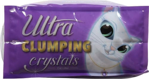 Ultra Pet Clumping Crystal Cat Litter, 5 Lbs - White Crystals with Multicolor Crystals