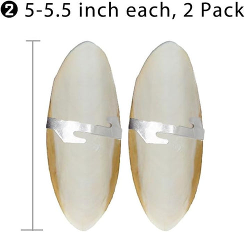 Natural Cuttlebone for Birds, 5"-5.5", 2 Per Pack with Holder for Bird Cage, Suitable for Parakeets, Cockatiels, and