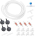 Aquarium Air Pump Accessories Kit with Standard Tubing, Air Stones, Check Valves, Suction Cups and Connectors.
