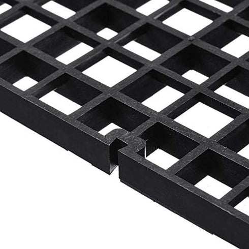 2pcs 30cm x 15cm Plastic Grid Divider Tray for Aquarium Fish Tank Bottom Isolation, Black