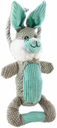 Outward Hound Scrunch Bunch Bunny - Interactive Plush Squeaky Dog Tug Toy