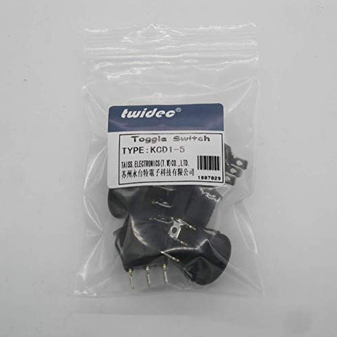 Twidec 6Pcs Rocker Switch 3 Pins 3 Position ON/Off/ON AC 6A/125V 10A/250V Toggle Switch for Car Boat