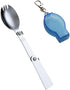 Folding Camping Spork with Case, Portable Keychain Spork, Long Handle Reusable Stainless Steel Collapsible Utensil