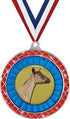 Dairy Goat Red Trellis Medal Silver, 2.5" Goat Prizes, Kids Goat Trophy
