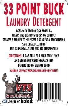 Generic 33 32 0z. Vapor Trail Scents Point Buck Laundry Detergent