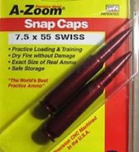 A-ZOOM Lyman Products 7.5x55 Swiss Snap Caps, 2 Per Package, 12281