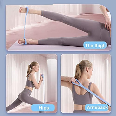 HUICHAI Figure 8 Fitness Resistance Band with Handles - Pure Barre Workout Chest, Arm, and Shoulder Stretch Bands
