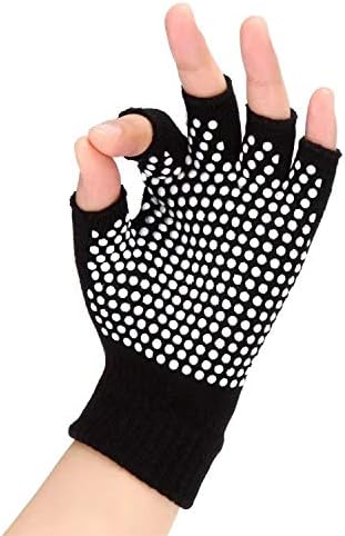 YL TRD V Non Slip Fingerless Yoga Gloves - 2 Packs of Workout Gloves