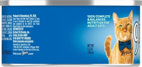 9 Lives Cat Food, Chicken and Tuna Dinner, 4 ct, 5.5 oz