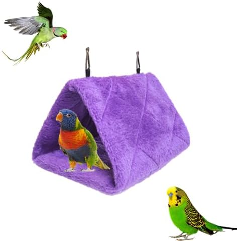 2 Pack Warm Bird Nest House Bed Hanging Hammock Toy for Pet Parrot, Parakeet, Cockatiel, Conure, Cockatoo (Purple)
