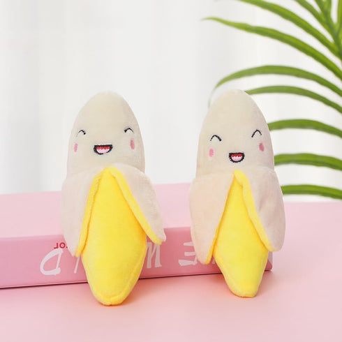 Plush Banana Dog Toy, Squeaky Stuffed Chew Toy for Small Medium Large Dogs, Puppy Boredom ToysSqueeze Squeaker Puppy