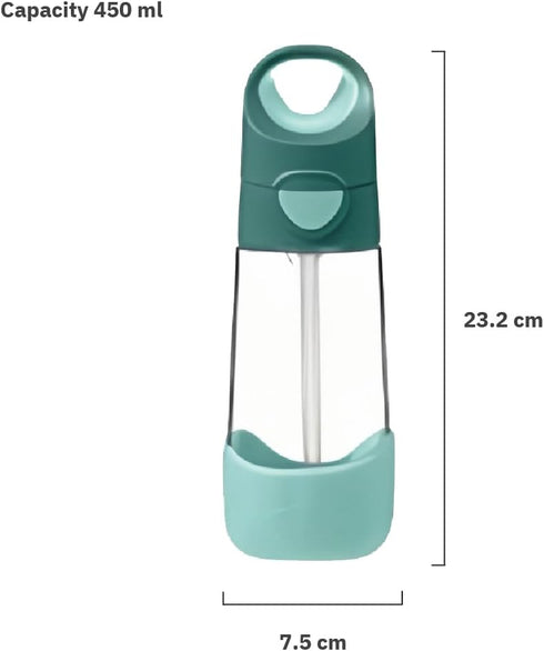 15oz b.box Tritan Straw Bottle: Kids Water Bottle for Toddler & Up. Spill & Leak Proof, BPA Free. Great