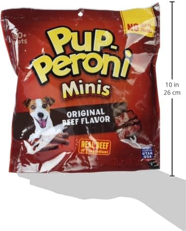 22.5 (Pack 4) Pup-Peroni Original Beef Flavored Mini Dog Treats, Ounce Bag